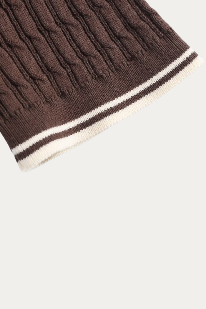 Angelo Brown Knit Mini Dress