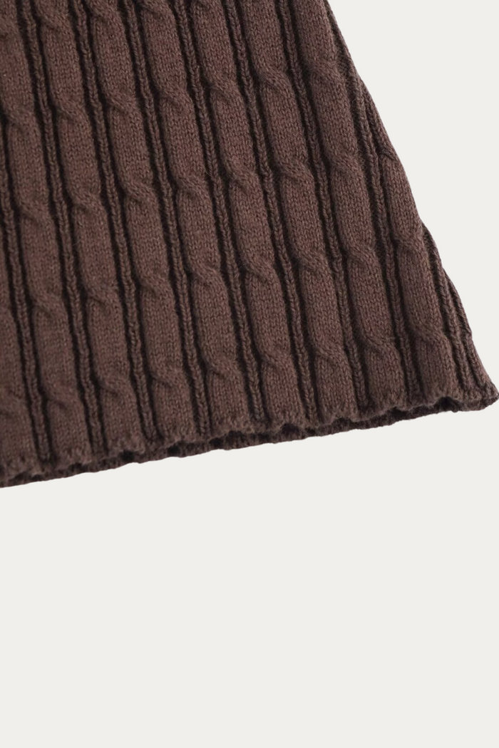 Angelo Brown Knit Mini Dress
