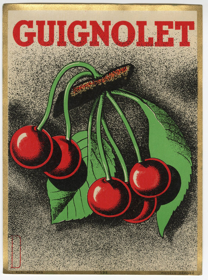 Antique, Unused Romanian Guignolet Cherry Alcohol Label