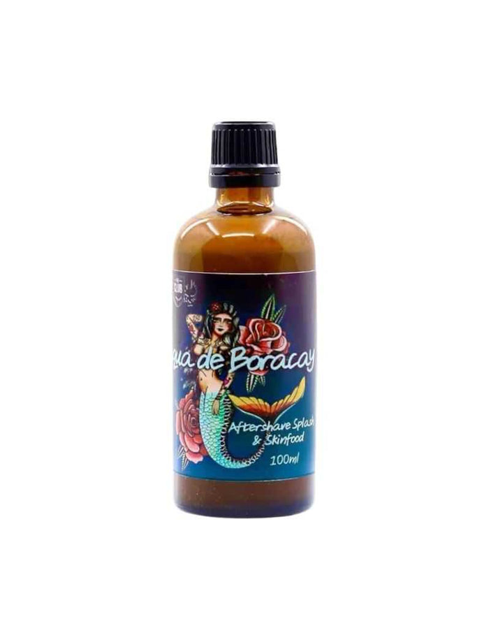 Aqua de Boracay aftershave splash bottle with mermaid and floral label
