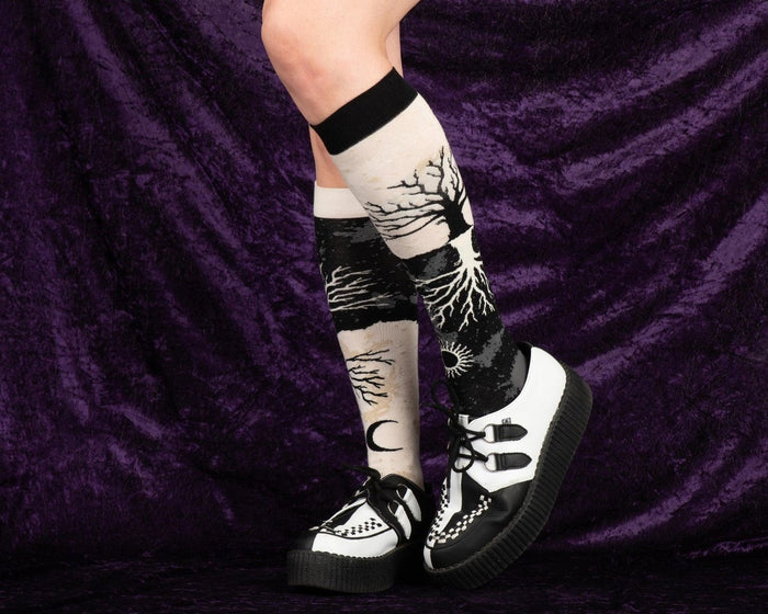 As Above So Below Tree Knee High Socks -  - Socks