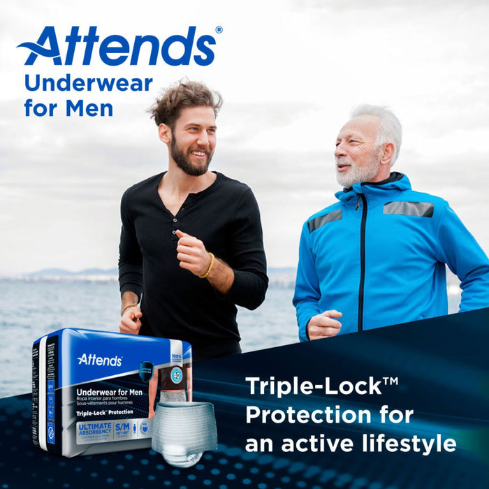 Attends Underwear For Men, Ultimate Absorbency - ADUM15-Pack - LL Medico