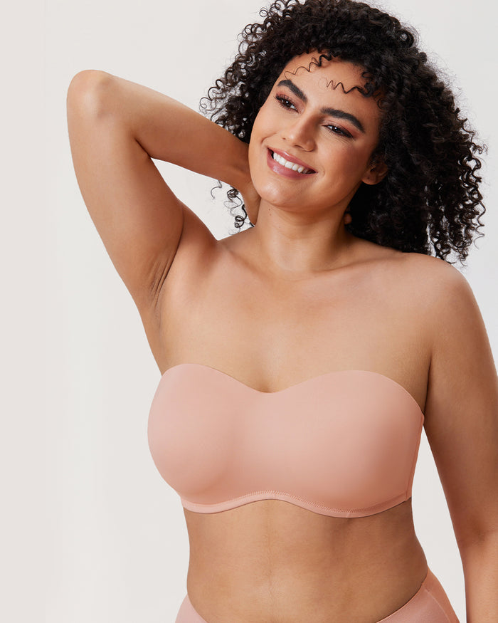 Women's Bandeau Strapless Bra Blush Beige