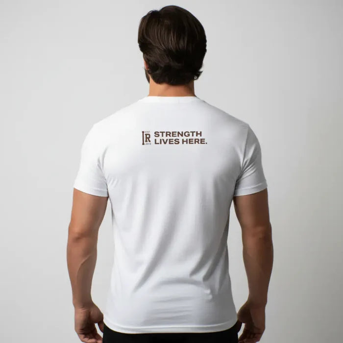 Barbell Club (White) Premium Fitted Gym T-shirt