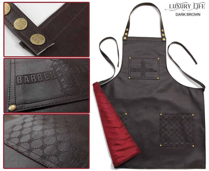 BarberGeeks "Luxury Life" Apron - Dark Brown