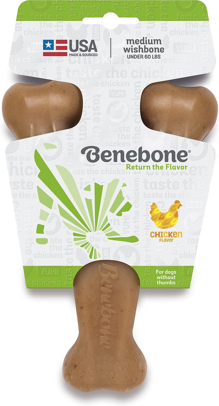 Benebone Flavored Wishbone Tough Dog Chew Toy
