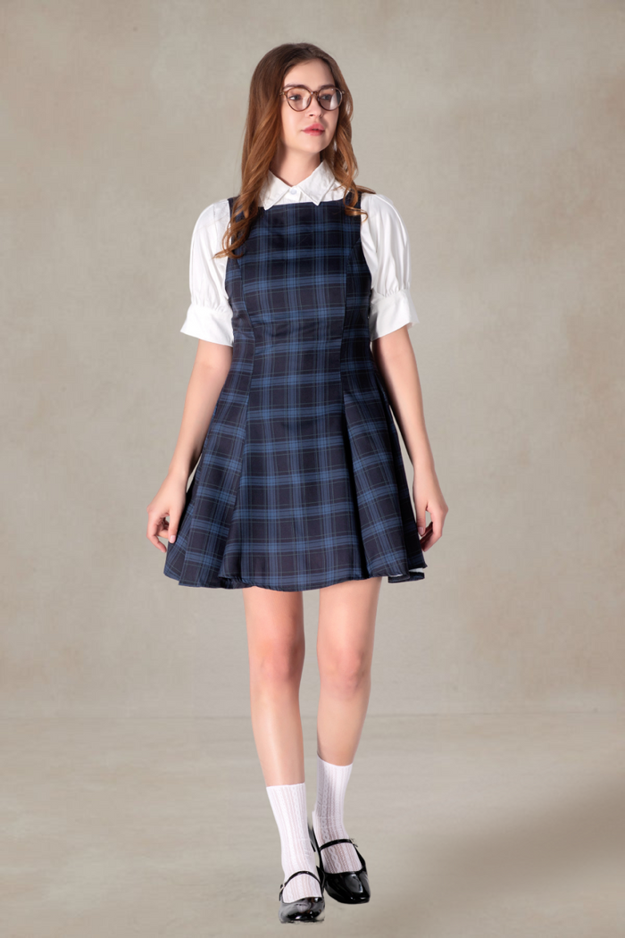 Bernard Navy Plaid Dress