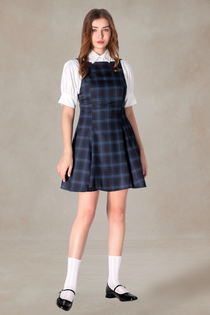 Bernard Navy Plaid Dress