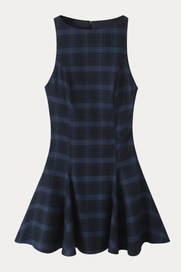 Bernard Navy Plaid Dress