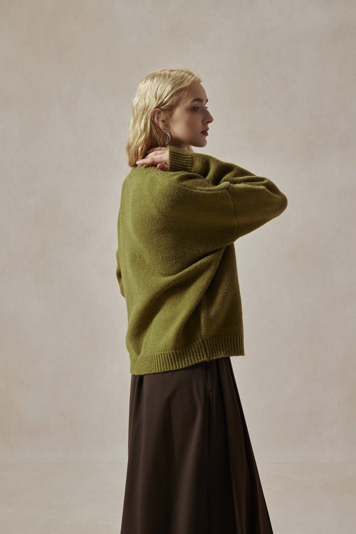 Bianca Olive Green Cardigan with Toggle Buttons - DAStyle