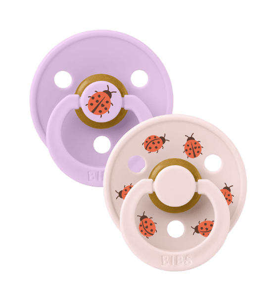 BIBS Pacifier Studio Colour 2 PACK Ladybug Latex size 2 Violet Sky Mix