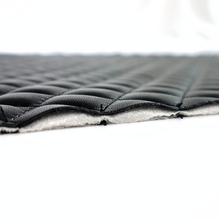 This pre-quilted vinyl is in a solid black.