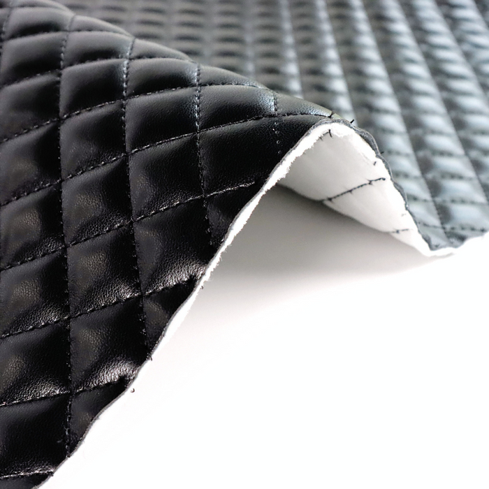 This pre-quilted vinyl is in a solid black.