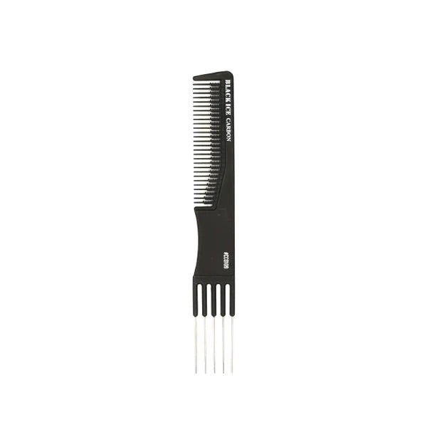 Black Ice Professional 7 1/2" Carbon Metal Teasing Comb
