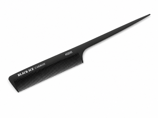 Black Ice Professional 8 1/2" Carbon Rat Tail Comb