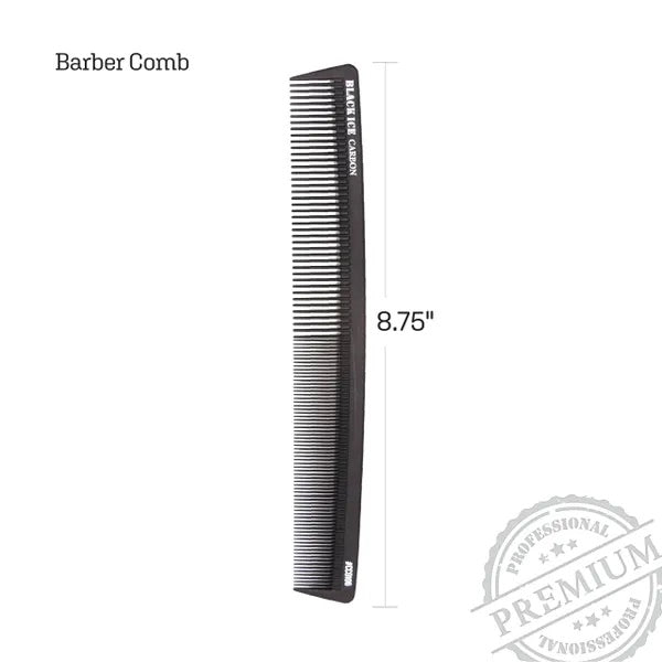 Black Ice Professional 9" Carbon Barber Comb