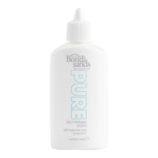 Bondi Sands Pure Self Tanning Drops with hyaluronic acid, vitamin C and E. Fragrance-free, customisable & for sensitive skin.