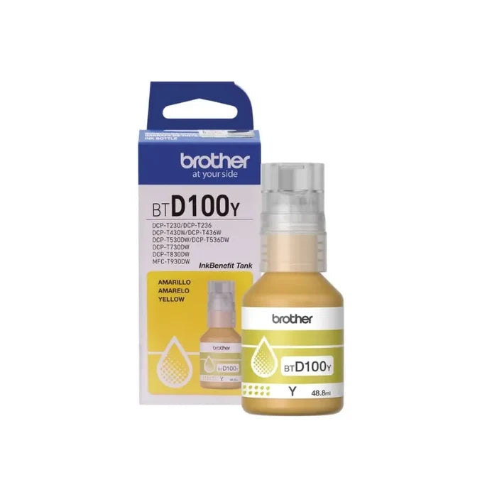 Brother BTD100 Yellow Original Ink Bottle - BTD100Y