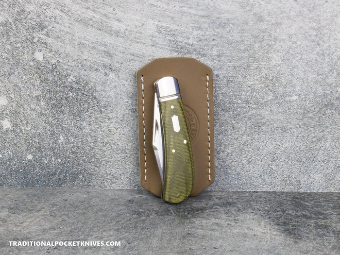 C. Risner Cutlery Premium Logo Leather Knife Slip Small - Canyon Tan Buttero