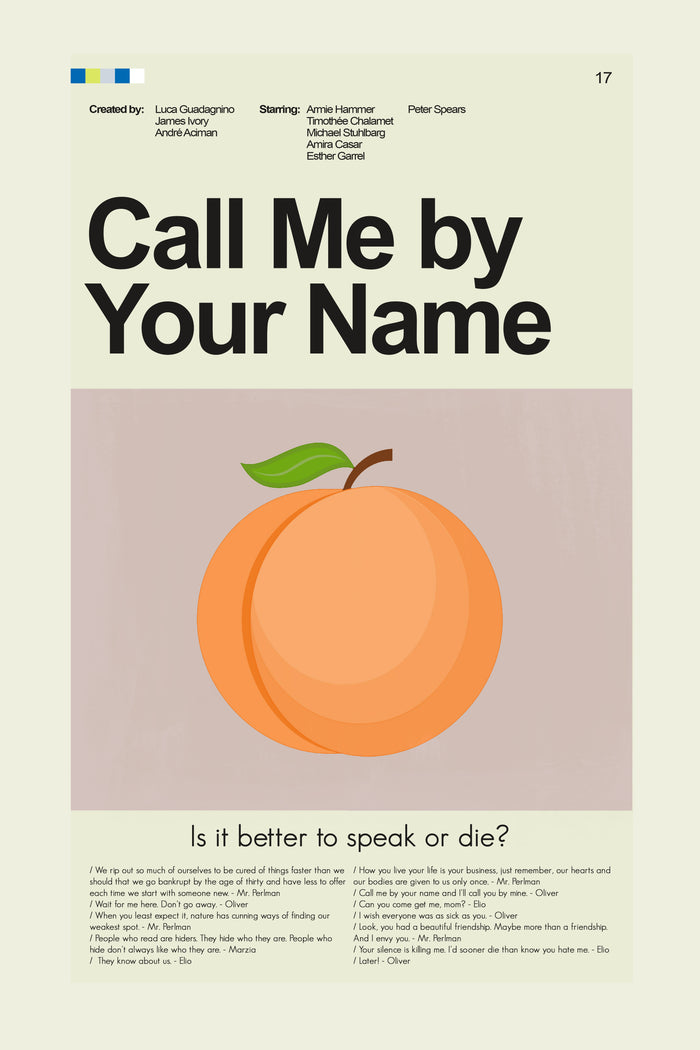 Call Me By Your Name Inspired Mid-Century Modern Print | 12"x18" or 18"x24" Print only