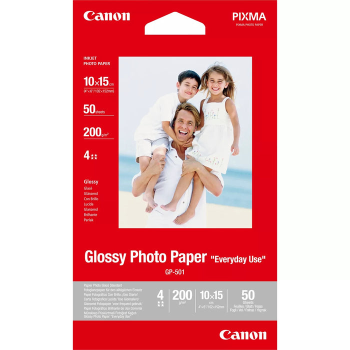 Canon GP-501 Glossy Photo Paper 4x6 - 50 Sheets - 0775B081