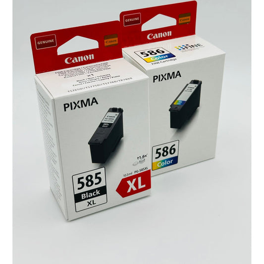 Canon PG-585XL and CL-586 Std Black and Tri-colour ink cartridge Bundle
