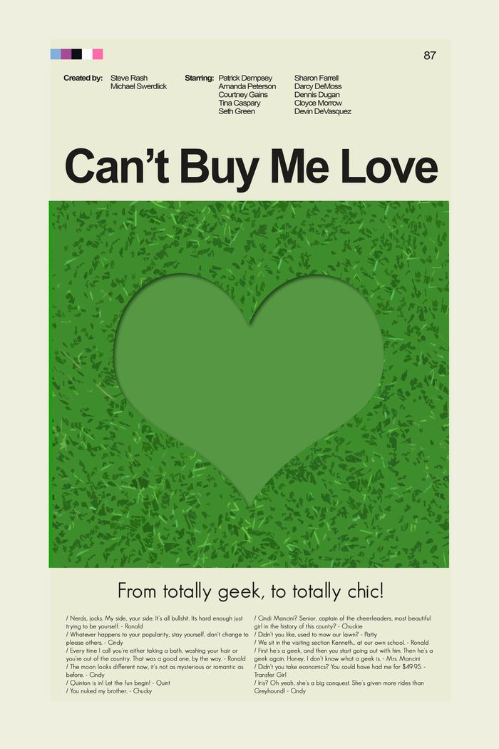Can't Buy Me Love Inspired Mid-Century Modern Print | 12"x18" or 18"x24" Print only