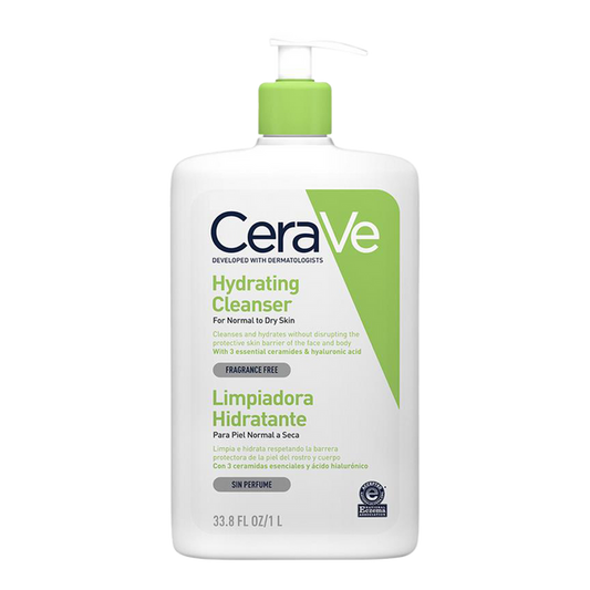 CeraVe 1L hydrating face wash with ceramides and hyaluronic acid – gentle cleanser for dry, sensitive skin
