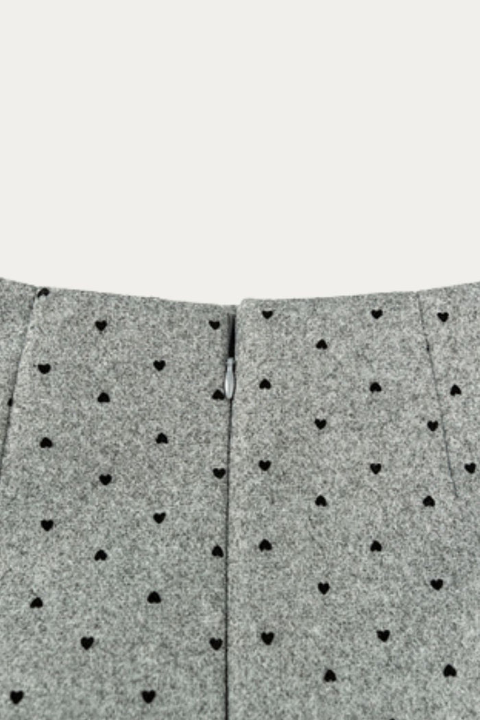 Cerys Gray Wool Mini Skirt