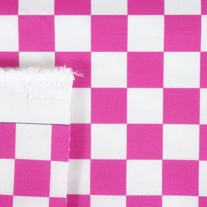 This printed WPC-Lite features a checkered pattern with deep pink and white squares.