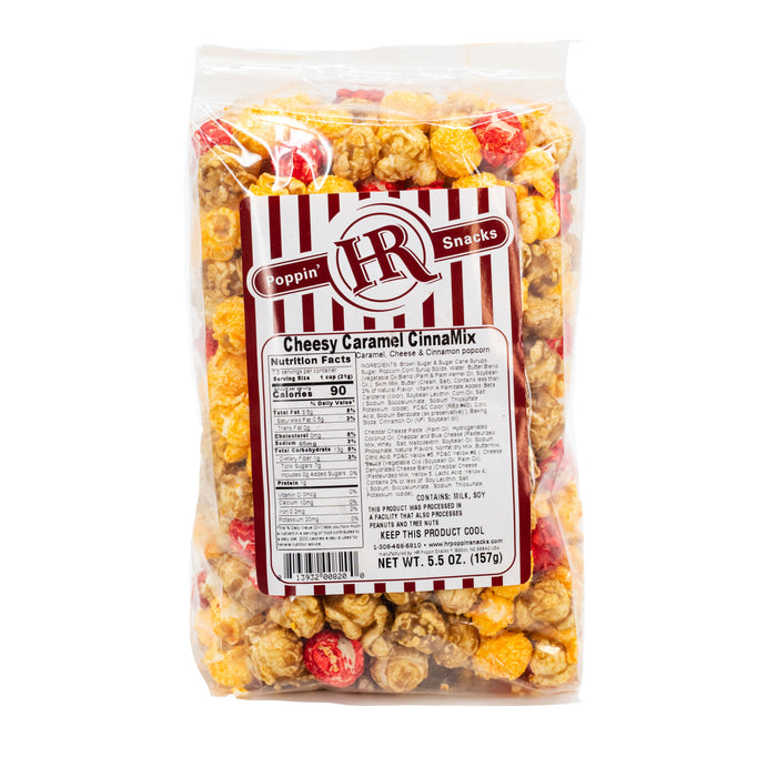 Cheesy Caramel Cinnamix Popcorn | 4 oz | HR Poppin' Snacks