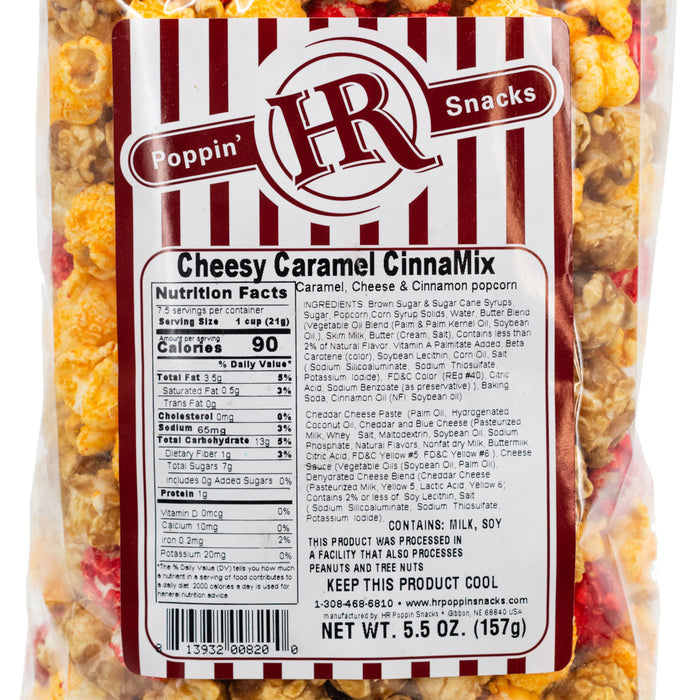 Cheesy Caramel Cinnamix Popcorn | 4 oz | HR Poppin' Snacks