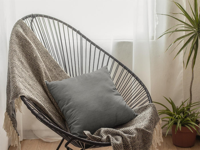Chenille Cushion Cover, 43 x43cm, Charcoal