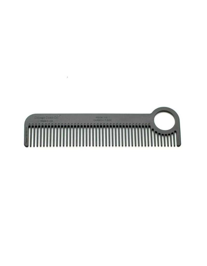 Carbon fiber hair comb measuring 5.5 inches with fine teeth, anti-static, heat- and chemical-resistant, designed for everyday hair styling