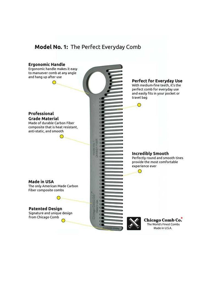 Carbon fiber hair comb displayed on a glass with ice cubes, highlighting its sleek, durable, and stylish design for personal grooming