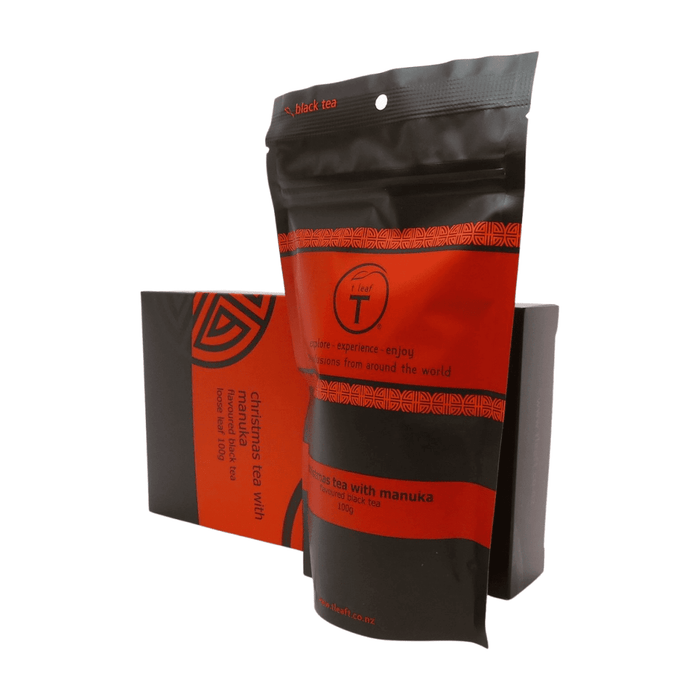 Christmas Tea with NZ Manuka Gift Box detail view | tea gift New Zealand | t leaf T
