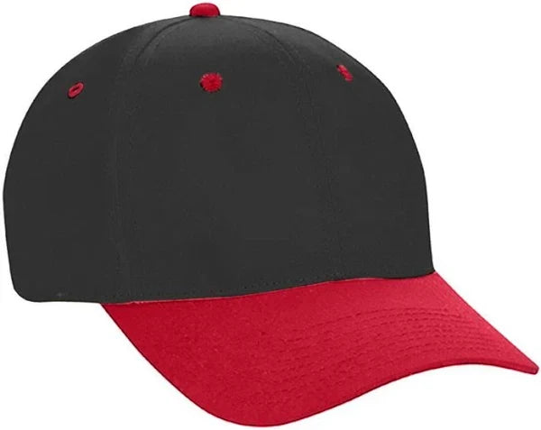 COBRA-6 PANEL BLACK/RED CAP  *
