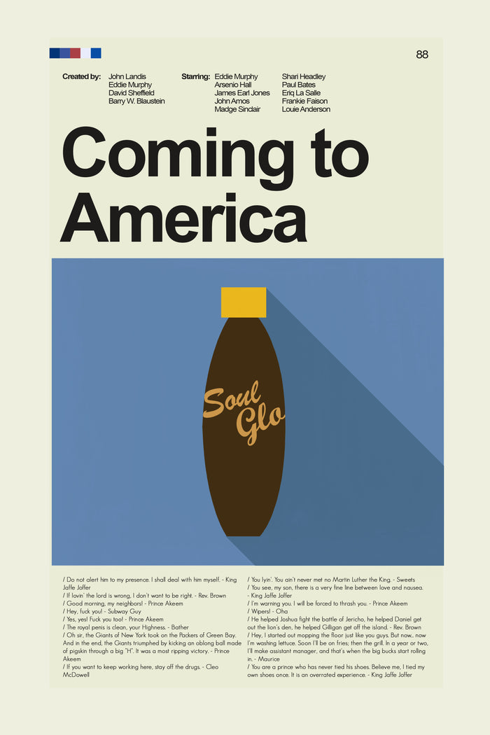 Coming to America Inspired Mid-Century Modern Print | 12"x18" or 18"x24" Print only
