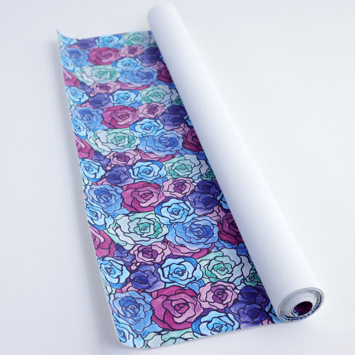 Cool Toned Stained Glass Roses | 18" Luxe Vinyl Roll - Mid-Weight