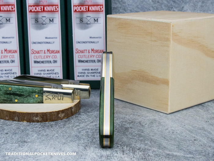 Cooper Cutlery Schatt&Morgan Cutlery #69 Barlow Smooth Green Camel Bone (SGCB)