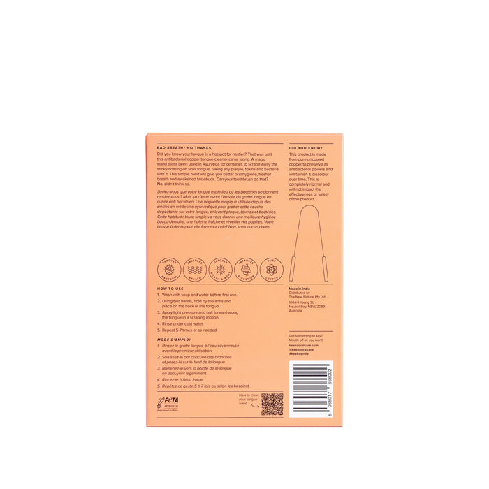 Keeko-Copper Tongue Cleaner-Body-PremiumCopperTongueCleaner-BoxBack-The Detox Market |