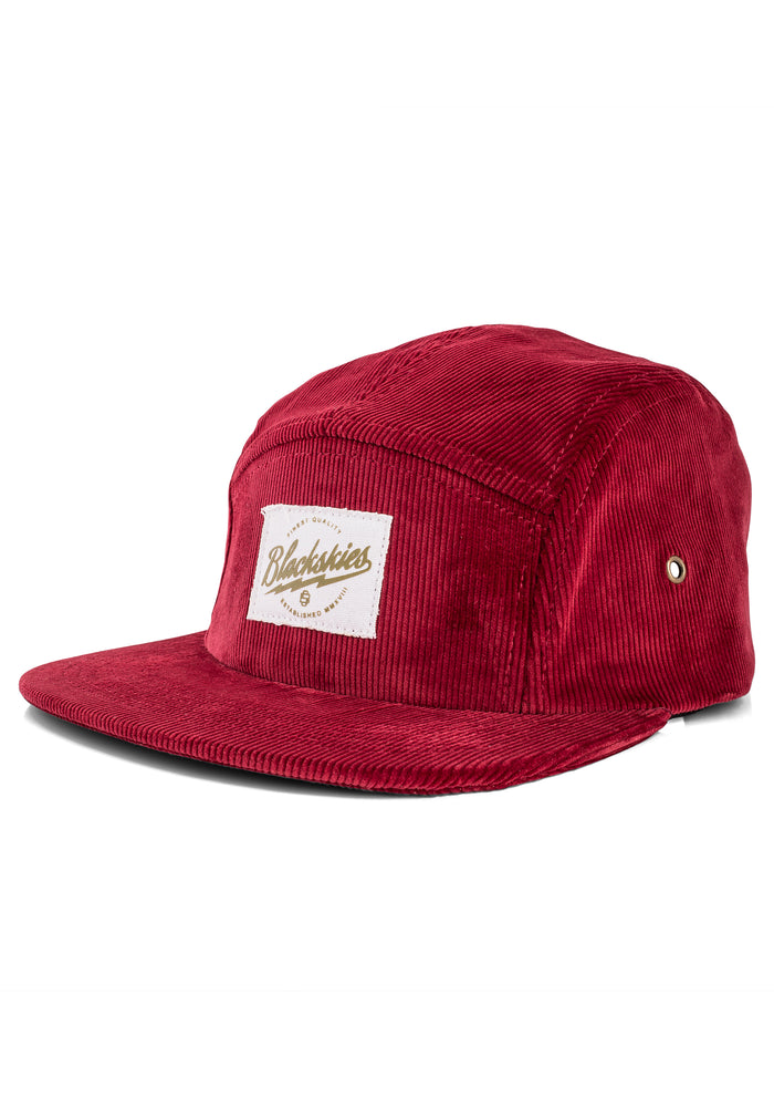 Blackskies-Crimson-5-Panel-Cap-Baseball-Hat-Camper-Cord-Winered