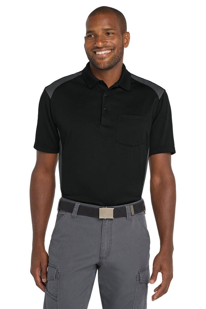 CORNERSTONE- BLACK/CHARCOAL POLO