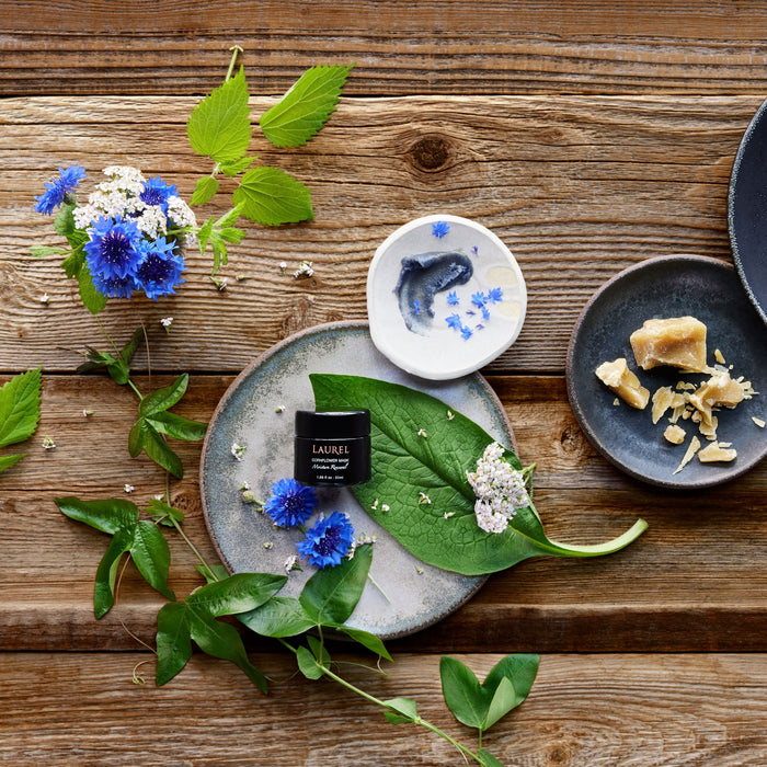 Laurel Skin-Cornflower Mask-Skincare-CornflowerMask_Styled-The Detox Market |