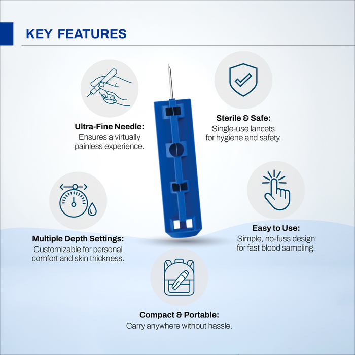 Corpha Blood Lancets – Compatible with Glucose Monitors