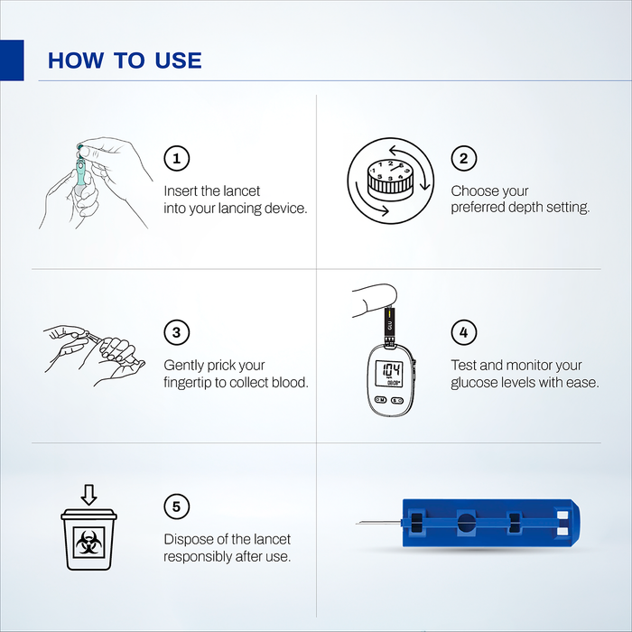 Corpha Blood Lancets – Compatible with Glucose Monitors