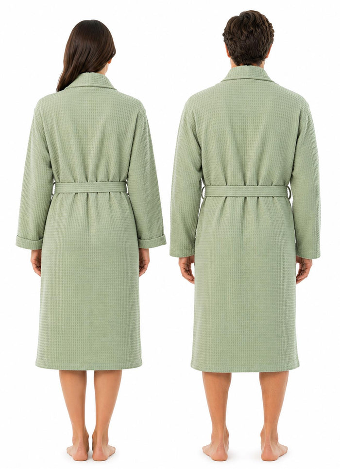 Cotton Rich Waffle Bathrobe, Green