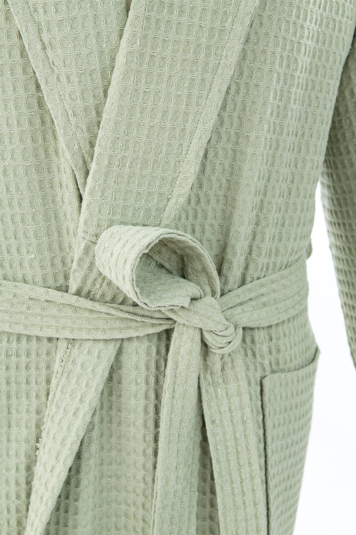 Cotton Rich Waffle Bathrobe, Green