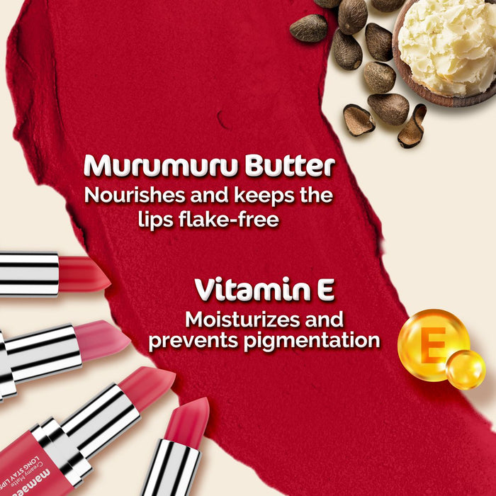 Creamy Matte Long Stay Lipstick with Murumuru Butter and Vitamin E  - 4.2g | Rosewood Pink