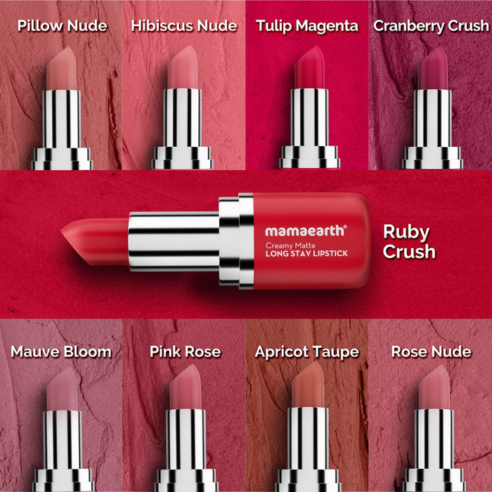 Creamy Matte Long Stay Lipstick with Murumuru Butter and Vitamin E  - 4.2g | Rosewood Pink